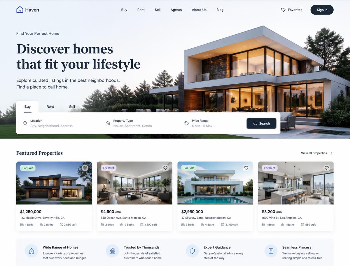 PrimeNest website concept mockup